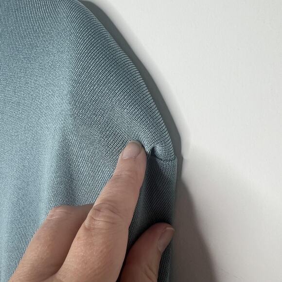 Misook Sweater Womens 1X Blue Open Front Cardigan Contrast Trim Long Sleeve - Picture 8 of 12